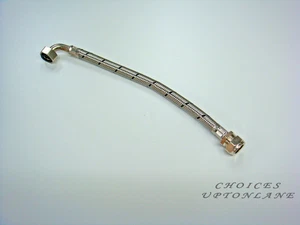 FLEXIBLE TAP CONNECTOR 15MM COMPRESSION X 1/2" BSP ELBOW LENGTHS (150MM-500MM) - Picture 1 of 7