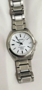 Seiko Titanium Solar Radio Watch 7B52-0AK0 SBTM213 Men's White Dial Japan - Picture 1 of 5