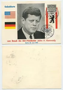 119009 - John F. Kennedy - Gedenkkarte mit Sonderstempel Berlin-Besuch 26.6.1963 - Picture 1 of 1