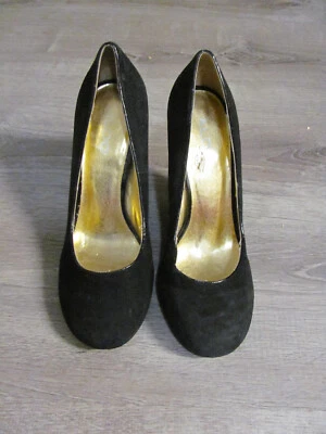 ALDO Negro Gamuza y Charol Puntera Redonda Cuñas Talla 7.5 Foto 1 de 4