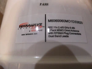 Ventev TerraWave 2.4/5 GHz 6 dBi Omnidirectional Wi-Fi Antenna M6060060MO1D33620 - Photo 1/9