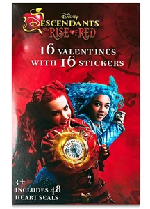 16x Disney Descendants Valentine Exchange Cards with Stickers Multi-Color - Picture 1 of 6