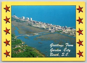 Postcard Unused Greetings From Garden City Beach S C Towards Surfside [NX} - Picture 1 of 2