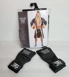 Boxing Robe Costume With MMA Gloves. Age 14+ Adult One Size Fits All - Picture 1 of 4