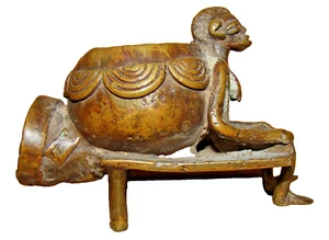 Afrikanische Bronze Feife - Figur 1. Hälfte des 20. Jh. - Bild 1 von 10
