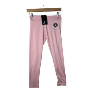 New Converse Girls Patch High Rise Leggings size Medium Pink - Picture 1 of 10