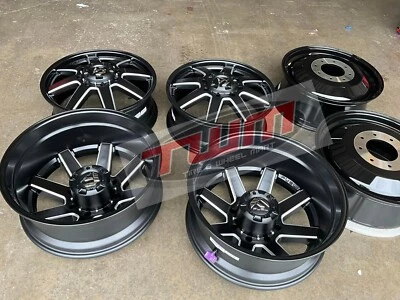 6 NUEVO Combustible D538 Maverick Doble Negro Fresado 22"x8.25 - 8X165.1 RAM 3500 GM CHV Foto 1 de 3