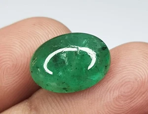 5.70 CT NATURAL ZAMBIAN MINES OVAL SHAPE RICH GREEN CABOCHON FOR RING USE - Picture 1 of 5