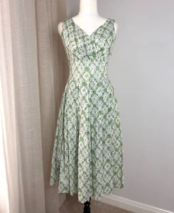 Lazybones Blue & Green Dress Size M Midi Cotton AU 10 - Picture 1 of 9