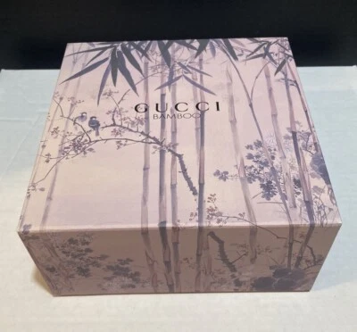 Caja de regalo decorativa Gucci bambú rosa + papel de seda y tarjeta Foto 1 de 4
