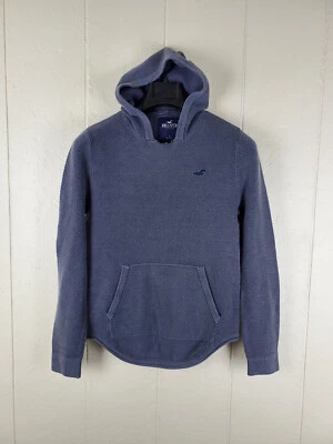 Sudadera con Capucha Hollister Para Mujer Pequeña Azul Bordado Logo Manga Larga Bolsillo Elástico Foto 1 de 4