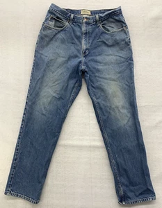 L.L. Bean Natural Fit Denim Jeans Men's 36X32 Chore Farm Thrashed Moto Biker - Picture 1 of 17