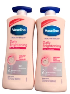 2 X Vaseline Healthy Bright Daily Brightening Even Tone Vitamin B3 Lotion 600ml - Picture 1 of 2