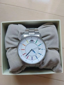 Raro Orologio Uomo Automatico Orient Elegante Smart Disk Bianco Arcobaleno - Foto 1 di 6