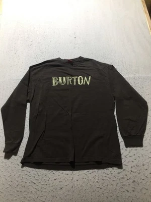 Burton T Shirt Mens XL Brown Spell Out Logo Long Sleeve Crew Neck - Image 1 of 4