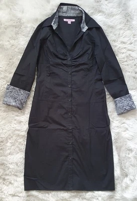 Nuevo Vestido Camisa Negro Ben Sherman Talla 10 Cuello y Mangas Patrón Playa Foto 1 de 4