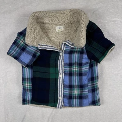 OFFLINE By Aerie Large Dog Puppy Plaid Flannel Shirt Sherpa Lining  Button Up - Image 1 of 4