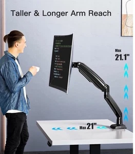 Huanuo Single Monitor Arm Mount Desk Stand for 17"-35" Full Motion Screen HNSS12 - Picture 1 of 8