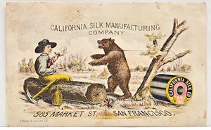 California Silk Mfg. Co. Bear Attacks Gold Miner - Market St. San Francisco - Foto 1 di 2