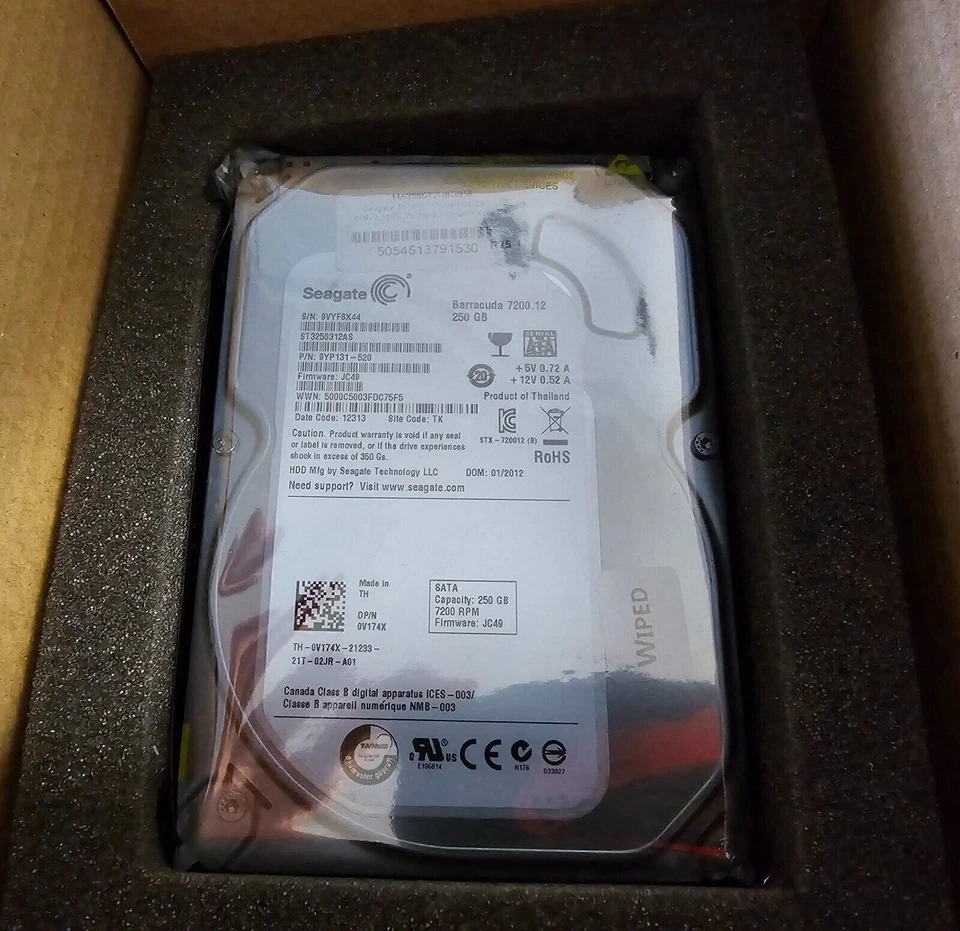 Seagate Barracuda 7200.12 250GB,Internal,7200RPM,3.5" (ST3250312AS) HDD - Image 1 of 2