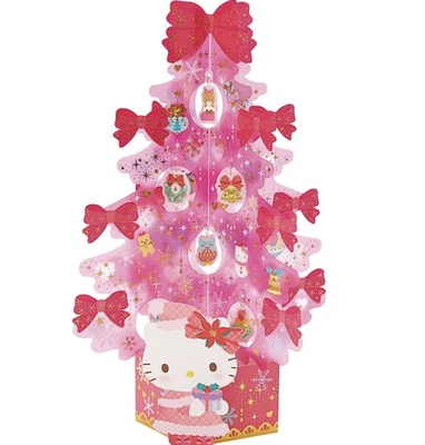 Hello Kitty Christmas Card Pink Transparent Tree JX62-3 Sanrio - Image 1 of 4