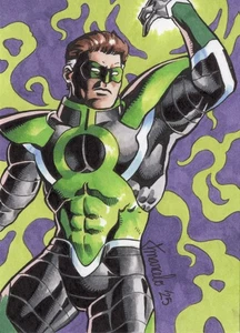 ORIGINAL Green Lantern - Parallax 1/1 Hand Drawn Sketch Card PSC Art - Picture 1 of 3