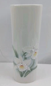Vase Hand Painted Otagiri Japan Floral Bud Vase Orchids Daffodils  - Picture 1 of 7