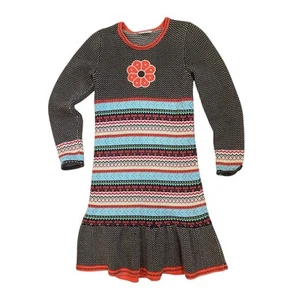 Hanna Andersson girls sweater dress size 140/10 Nordic fair isle winter cotton - Picture 1 of 5