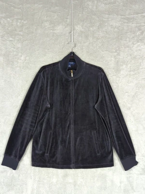 CHAPS Terciopelo Cremallera Completa Sudadera Cuello Simulado Chaqueta Negro Bolsillos Mujer Talla XL Foto 1 de 4