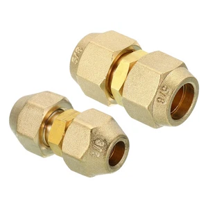 2pcs Pipe Extension Joint Connector Set for Copper Pipe Dia 3/8" and 5/8" - Picture 1 of 8