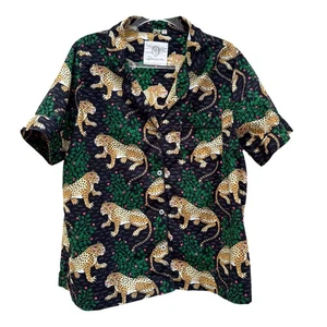 Print Fresh Bagheera Leopard Sleep Shirt Pajama Top Lounge TOP ONLY Size XL - Picture 1 of 11