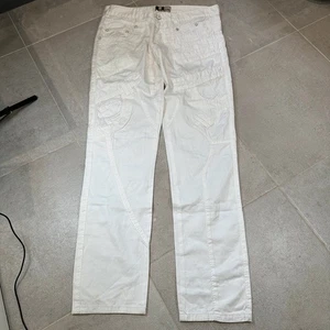 Kosmo Lupo White Mens Vintage Y2K Hip Hop Denim Jeans Pants Trousers Bottoms 34w - Picture 1 of 8