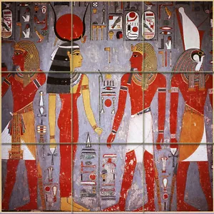 18 x 18 Art Colorful Ancient Egypt Ceramic Mural Backsplash Bath Tile #96 - Picture 1 of 1