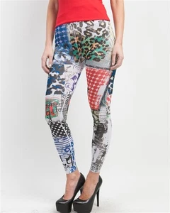 Leggings con estampado de revista multicolor Topia  - Imagen 1 de 2