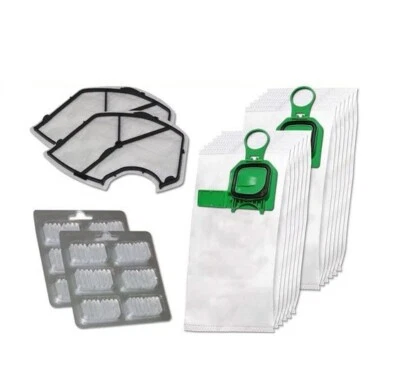 SACCHETTI FOLLETTO VK 140 VK 150 12PZ +12 PROFUMI +2 FILTRO MOTORE SACCHI FILTRI