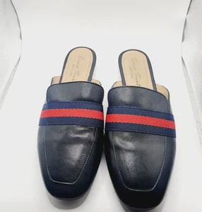 Ballerine Enzo Tesoti nere in pelle con nastro blu navy e rosso slip on donna EU 38 - Foto 1 di 9