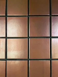 Iridescent Copper Wall Tile 3 7/8" x 3 7/8" (5 SQ FT) Mosaic Ceramic C#IR35 - Picture 1 of 1