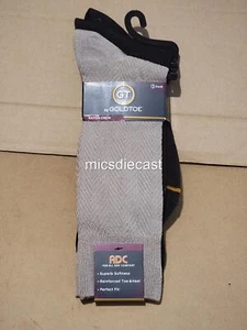 NEW GOLDTOE MIXED COLOR RAYON CREW 3 PAIR DRESS SOCKS - Picture 1 of 1