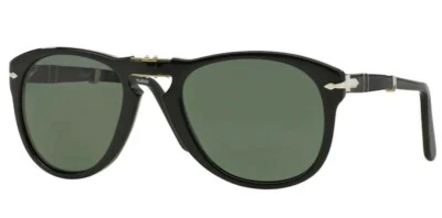 Gafas de sol plegables polarizadas para hombre Persol 0PO0714 95/58 negras/plateadas y verdes Foto 1 de 4