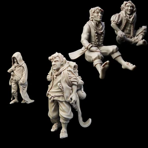 Hobbit Heroes x4 Figures and Scenic Bases - 28mm Ideal for LoTR, MESBG etc - Picture 1 of 5