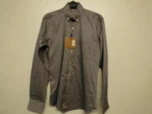 New Simon + Simon Grey Cotton Shirt.Size Small OXO Style. Long Sleeve.15" Collar - Picture 1 of 1