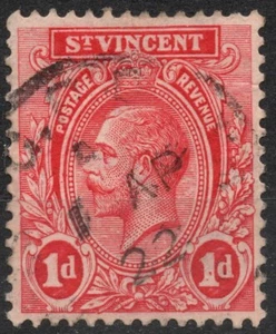SG132 Sn: #119 1921 1d ST VINCENT King George V Definitivos, usado - Imagen 1 de 2