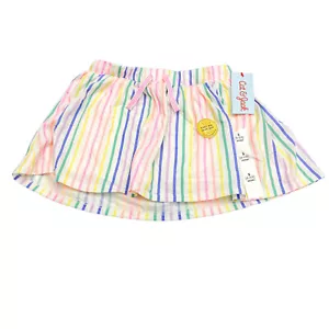 Cat & Jack Girls Size S 6/6X Lined Skirt Drawstring Stripes Multicolor - Picture 1 of 9