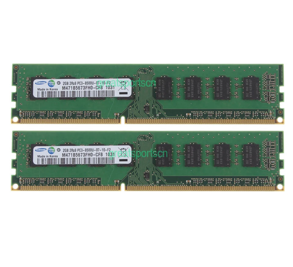 4GB 2PCS 2GB 2RX8 PC3-8500U DDR3 1066MHz DIMM Memory Desktop RAM For ACER #11 HJ - Image 1 of 4