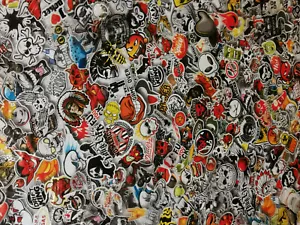 Wassertransferdruck Folie Stickerbomb 13 - 100cm breit - Picture 1 of 3