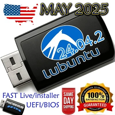 Lubuntu 24.04.2 USB Bootable LIVE | INSTALLER | UEFI | BIOS | LATEST VERSION - Image 1 of 4
