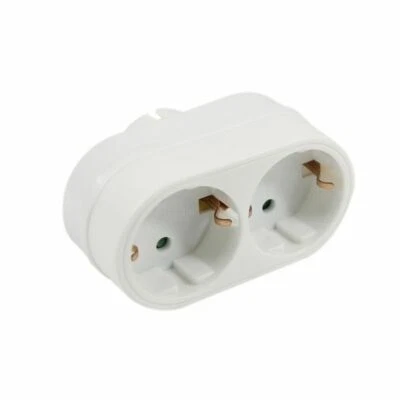 Doppelstecker Mehrfachstecker 2 Fach Steckdose Multistecker Adapter horizontal - Bild 1 von 2