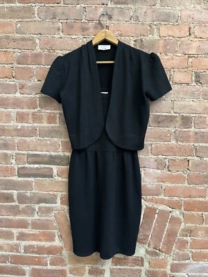 Винтажный St. John женщин вязаное платье/куртка комплект, Sz 4, 80-х Saks США - Изображение 1 из 4