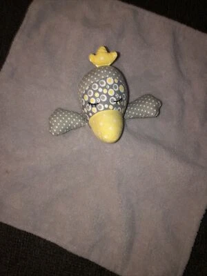 Trend Lab Gray Bird Lovey Baby Security Blanket Plush Yellow Floral Polka Dots - Image 1 of 4