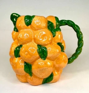 ByON Handmade Dolomite Ceramic “Mandarie” Orange Fruit Jug Pitcher - Picture 1 of 8